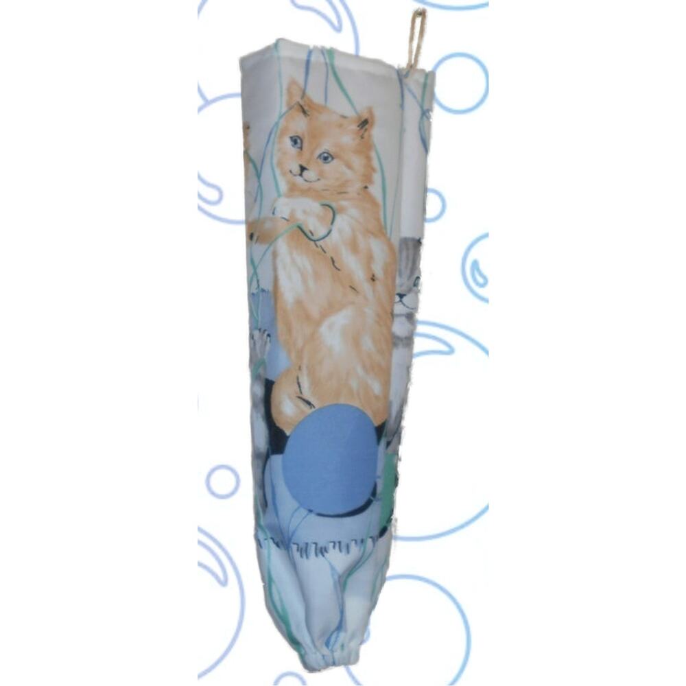Handmade Fabric Plastic Bag Holder Sleeve Kitty Cats Version 1 Kittens